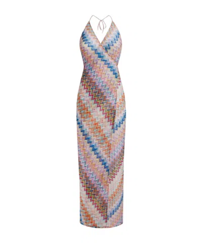 Missoni Sleeveless Chevron-knit Maxi Dress In Multicolor