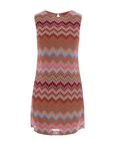 Missoni Mini-abito Senza Maniche In Viscosa Chevron In Multi