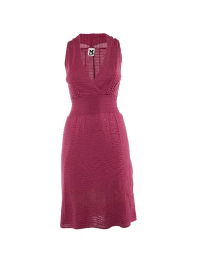 Pre-owned Missoni Sleeveless Knit Midi Dress In Pink