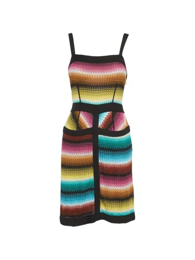 Pre-owned Missoni Sleeveless Knitted Mini Dress In Black