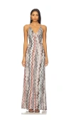 Missoni Long V-neck Dress With Snake Pattern