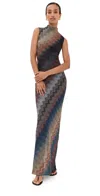 Missoni Sleeveless Long Dress Blue Tones On Dark Base