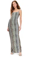 Missoni Multicolor Fit Long Dress In Multi Green/blue/brown Tones