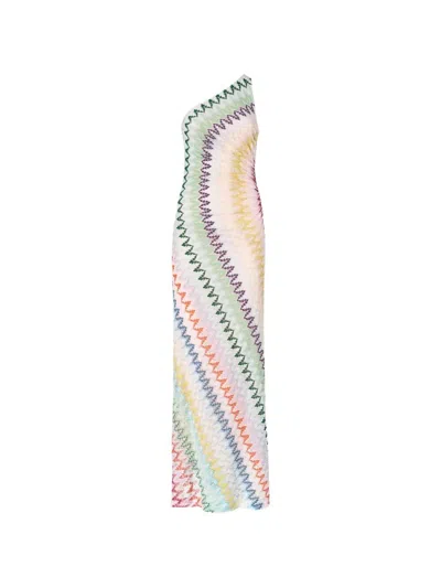 Missoni One-shoulder Zig-zag Maxi Dress In Multi