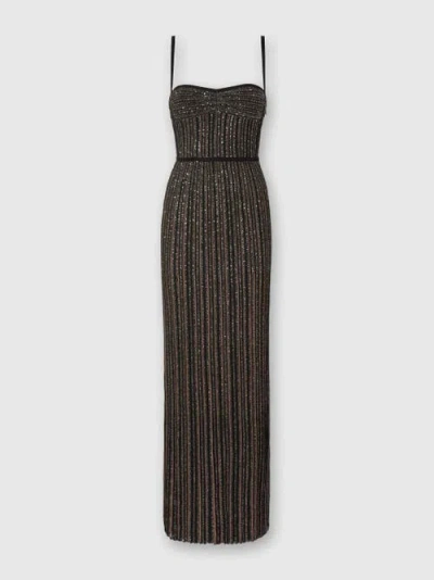 MISSONI MISSONI SLEEVELESS LONG DRESS WITH LAMÉ STRIPES