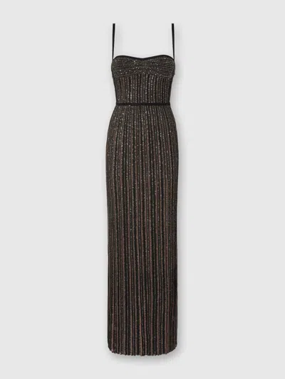 MISSONI ÄRMELLOSES LANGES KLEID MIT LAMÉ-STREIFEN