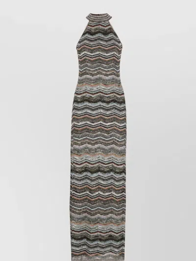 Missoni Sleeveless Lurex Maxi Dress In Gray