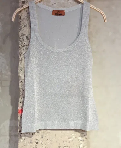 Missoni Sleeveless Lurex Tank Top In Gray