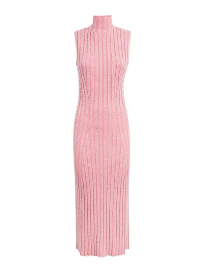 Missoni Sequin-embellished Ribbed-knit Midi Dress In Pink