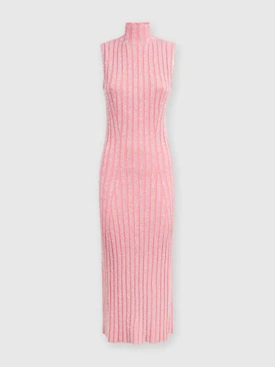Missoni Sequin-embellished Ribbed-knit Midi Dress In Pink