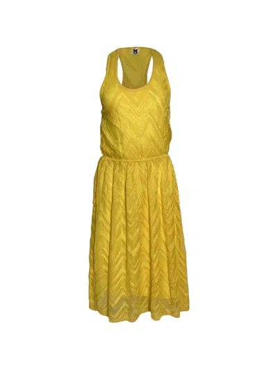 Pre-owned Missoni Sleeveless Midi Dress In Yellow