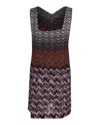 Missoni Sleeveless Mini Dress In Multicolor Print Cupro In Multi
