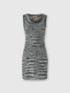 Missoni Sleeveless Mini-dress In Slub Knit With Sequins In Green,black