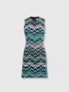 Missoni Sleeveless Mini-dress In Wool And Cotton In Multicoloured