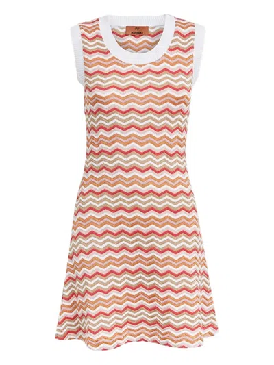 Missoni Sleeveless Mini Dress In Pink