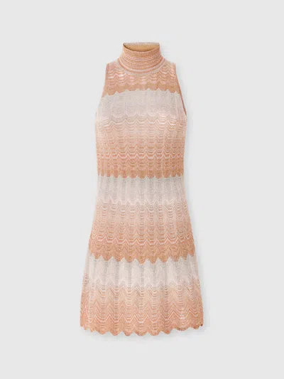 Missoni Chevron Lurex Sleeveless Mini Dress In Multicoloured