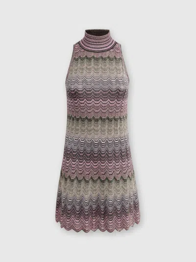MISSONI ÄRMELLOSES MINIKLEID MIT GRIECHISCHEM LAMÉ-MOTIV