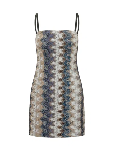 Missoni Sleeveless Mini Suit With Geometric Print In Multi