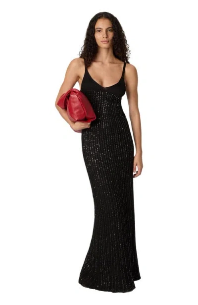 Missoni Sleeveless Mixed Viscose Lamé Gown With Sequins In Black