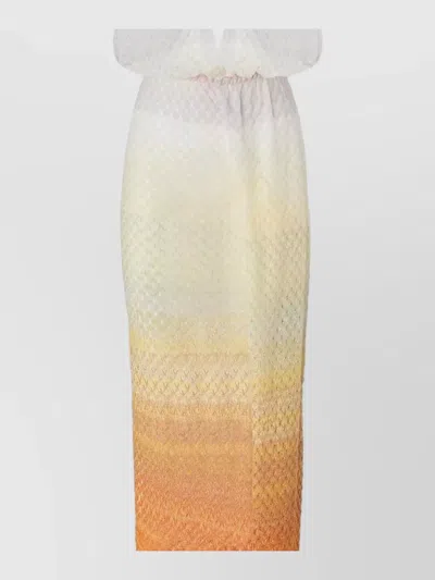 Missoni Sleeveless Ombre Sheer Maxi V Neck Jumpsuit In Multi