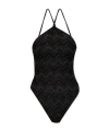 Missoni Zigzag Pattern One Piece Swimsuit In Black