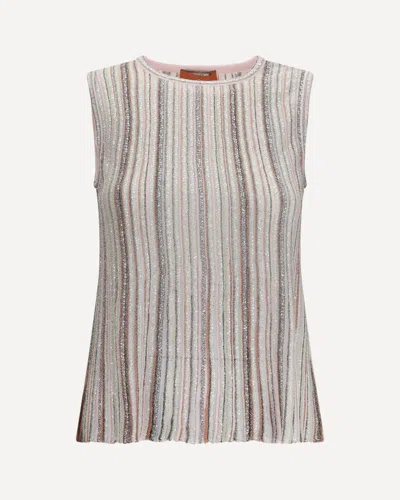 Missoni Sleeveless Ribbed Sequin Top In Multicolour