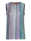 MISSONI SLEEVELESS SEQUINNED RIBBED TOP