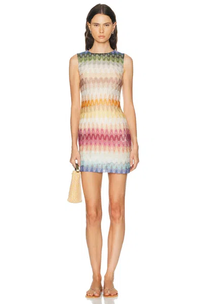 Missoni Sleeveless Shift Mini Dress In Multi