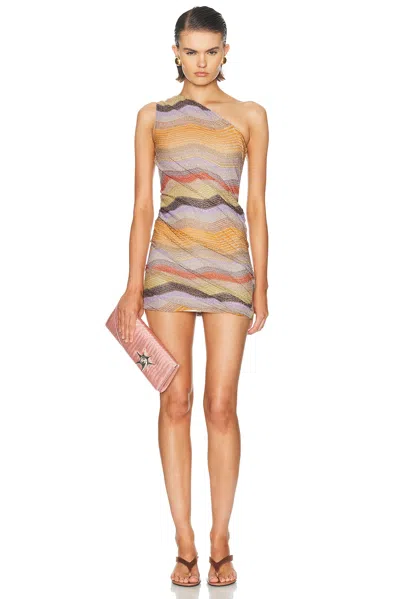 Missoni Sleeveless Short Dress In Multicolor Orange  Beige & Brown