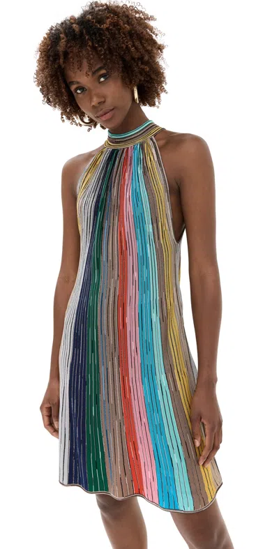Missoni Sleeveless Dress In Lamé Pleated Knit In Multicolor In Multicolour