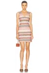 Missoni Women's Sleeveless Short Dress In Multicolor Yellow & Pink