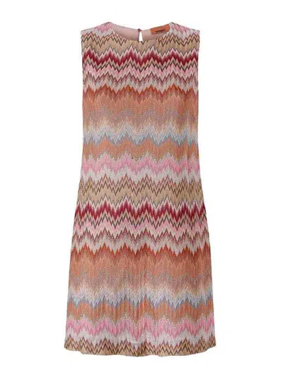 Missoni Mini-abito Senza Maniche In Viscosa Chevron In Multi
