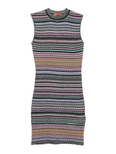 Missoni Sleeveless Short Dress In Multi