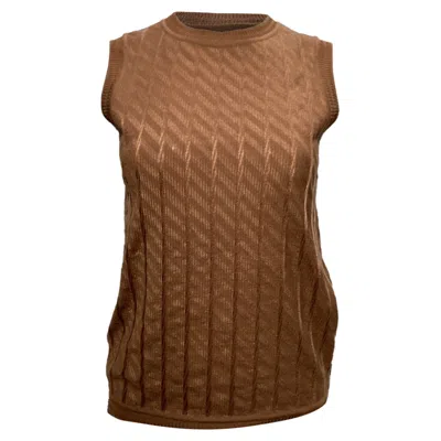 Missoni Sleeveless Sweater In Brown Viscose