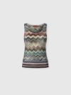 Missoni Sleeveless Top In Viscose With Zigzag Pattern In Multi