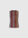 Missoni Sleeveless Top In Wool And Zigzag Viscose In Multicoloured