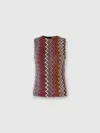 Missoni Sleeveless Top In Wool And Zigzag Viscose In Multicoloured