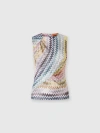Missoni Sleeveless Top In Zig Zag Lamé Viscose Blend In Multicoloured