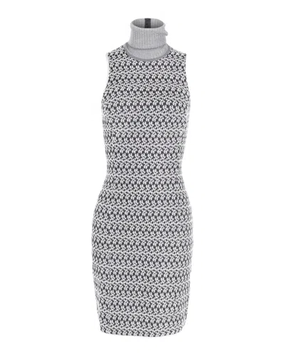 Missoni Sleeveless Turtleneck Dress In Grey Viscose