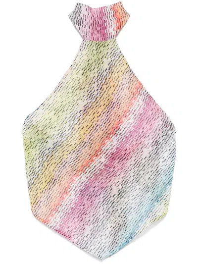 Missoni Mare Printed Cotton And Silk-blend Halterneck Top In ホワイト