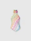 Missoni Sleeveless Turtleneck Top In Printed Cotton And Silk Blend In Multicoloured