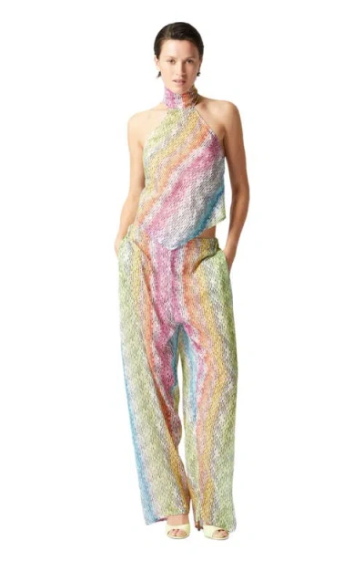 Missoni Sleeveless Turtleneck Top In Printed Cotton And Silk Blend In Multicoloured 2