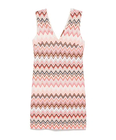 MISSONI MISSONI V-NECK ZIGZAG MINI DRESS
