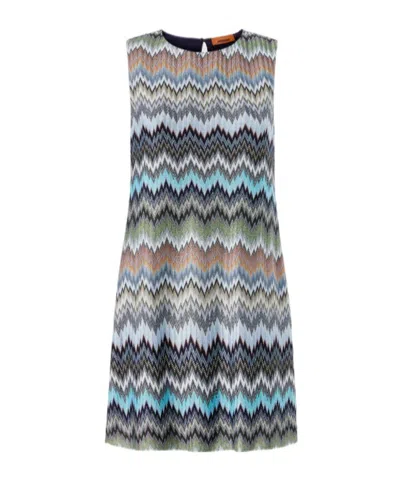 Missoni Sleeveless Chevron Dress Unique Pattern Detail In Multi