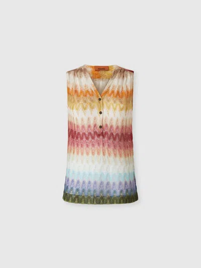 Missoni Zigzag-knit Sleeveless Top In Multi