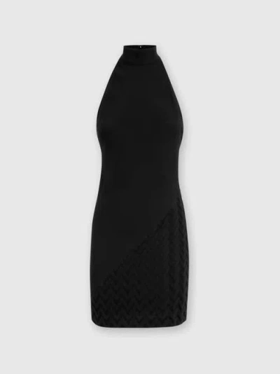 Missoni Sleeveless Viscose Mini-dress With Chevron Detail In Black