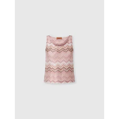 Missoni Sleeveless Viscose Top With Snake Motif In Multi