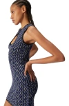 Missoni Zigzag Sequinned Mini Dress In Black/blue