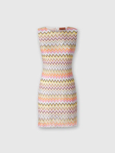 Missoni Sleeveless Zig Zag Viscose Mini-dress In Multicoloured