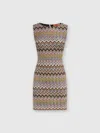 Missoni Sleeveless Zig Zag Viscose Mini-dress In Multicoloured